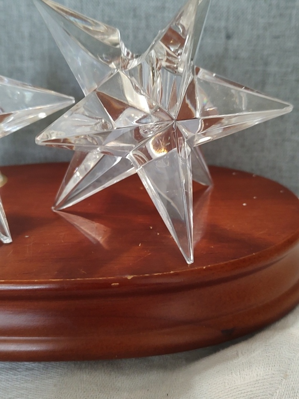 Vintage Rosenthal Crystal Single Light Star Candle Stick Holders 3" PAIR - Picture 4 of 4